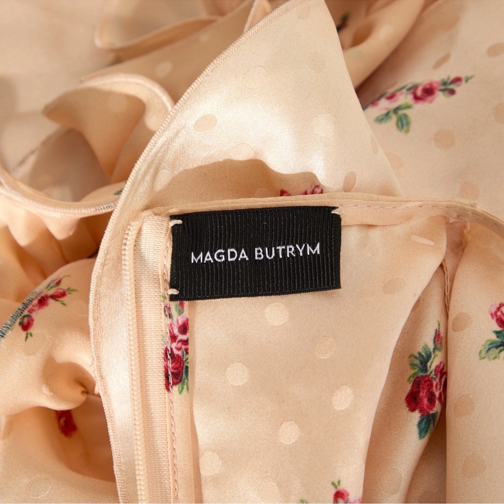 Magda Butrym Peach Floral Long Sleeve Dress - Picture 4 of 4